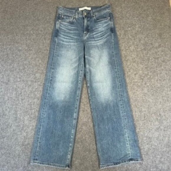 AYR Wide Leg Secret Sauce Comfort Stretch Jeans Size 28S Med Wash Lux Denim Boho - Picture 1 of 13